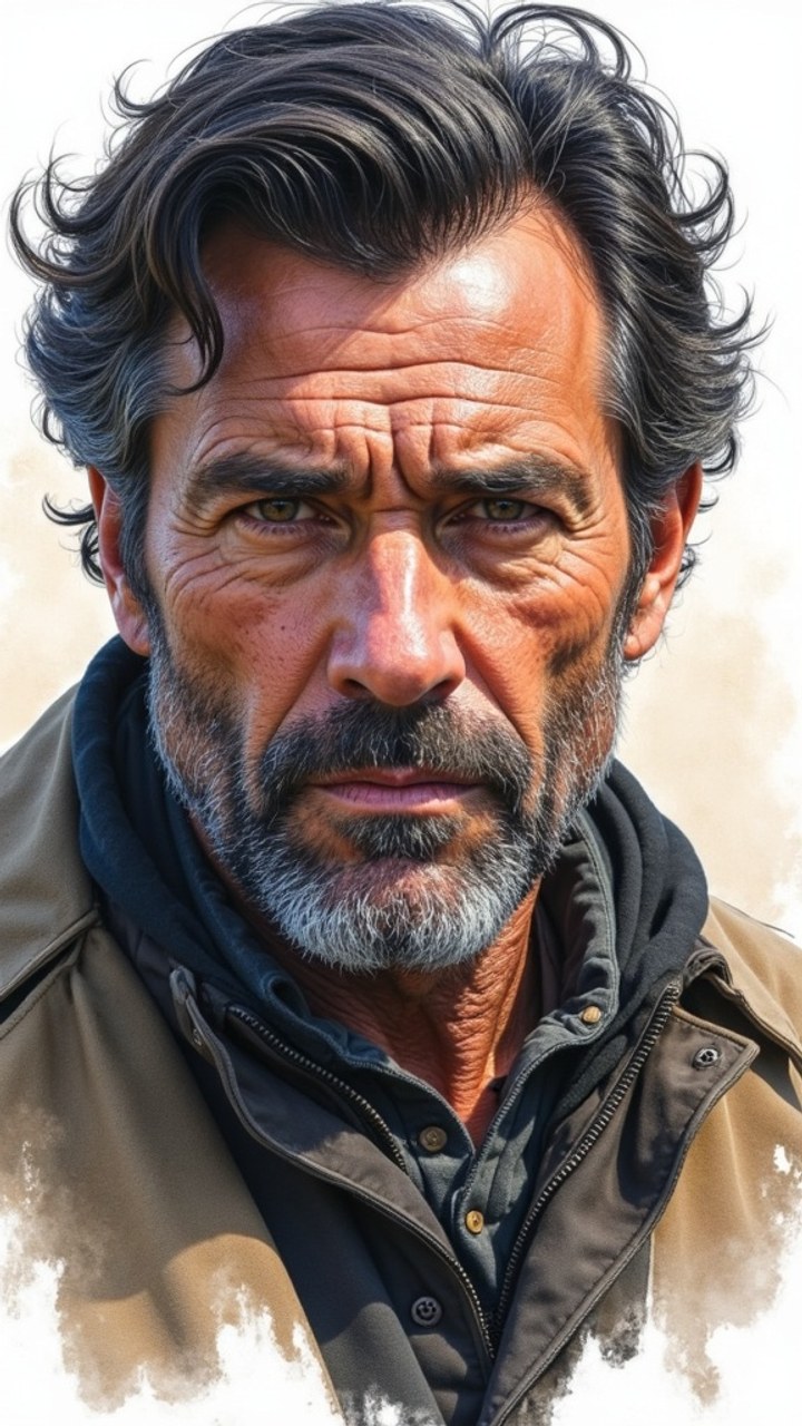 The same character rendered in Watercolor style — generated in StoryboardAI